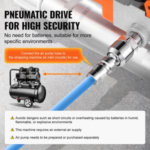 Reggiatrice Automatica Pneumatica per Nastri in PET da 1/2 e 3/4 Pollici, Strumento Portatile per Imballaggio e Applicazioni di Confezionamento - Product Image 6