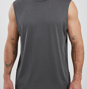 Débardeur de sport oversize de haute qualité pour hommes, en coton vierge, sans manches, pour la course et la gym, personnalisable avec logo - Product Image 3