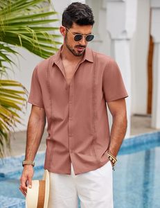 Camisas Personalizadas al por Mayor para Hombre, Manga Corta, Cuello Abotonado, Estilo Casual, para Playa y Verano, Fabricante y Proveedor OEM - Product Image 3