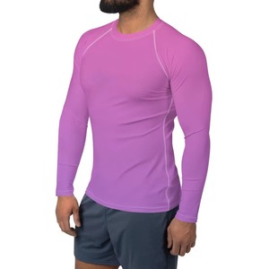Camiseta de compresión (Rash Guard) para hombre OEM, manga larga, con logo personalizado serigrafiado, transpirable, de secado rápido, antibacteriana, 100% poliéster 2026 - Product Image 4
