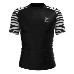 <b>Men's</b> Black Long Sleeve <b>Compression</b> <b>Shirt</b> Blank Quick Dry Slim Fit O-Neck Spandex/Polyester Front Logo Sporty 320g - Product Image 4