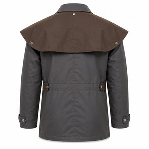 Vêtements d'extérieur d'hiver haut de gamme, durables, élégants, design moderne, col rabattu, fermeture à boutons, coupe régulière, couleur unie - Product Image 2