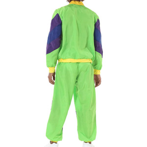 Unisex Color Blocking Tracksuit Full Sleeve Zipper Fly Loose Fit Sporty Style Green <b>Purple</b> Yellow Polyester Adult Spring Wear - Product Image 5