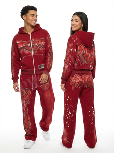 ชุดวอร์มผ้าเฟรนช์เทอร์รี่พิมพ์ลายตามสั่ง น้ำหนักมาก สำหรับเสื้อสตรีทแวร์และกางเกงขายาวแบบ unisex ชุดลำลอง - Product Image 4