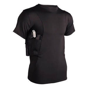 Men's Black Short Sleeve Concealed Carry <b>T</b>-<b>Shirt</b> Integrated Holster <b>Pocket</b> Quick Dry Regular Fit Streetwear 100% Cotton Casual - Product Image 3