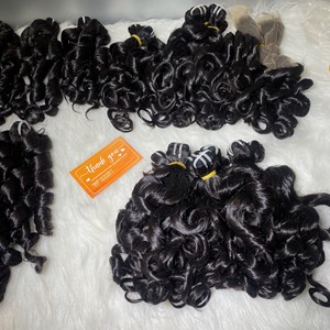 ผมต่อแบบหยักเป็นลอนสำหรับมหาสมุทรผมสีดำเป็นลอนสำหรับต่อผมแบบ100% - Product Image 3