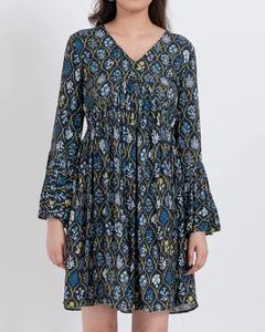 Robe d'été en coton tissé à fleurs pour femme, confortable, légère, coupe courte trapèze, taille élastique, respirante, style décontracté – Grande Vente - Product Image 5