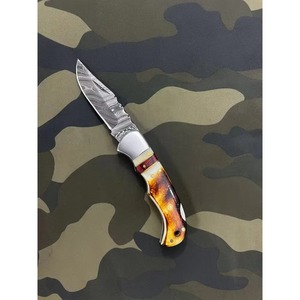 Cuchillo de cocina de cola de rata con mango de madera, hecho a mano, de Damasco, OEM, superventas, de bajo precio y económico - Product Image 4