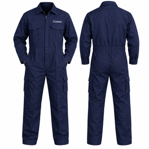 Custom <b>Mens</b> Safety Work Coverall Cotton Industrial <b>Jumpsuit</b> Long Sleeve Heavy Duty Factory Mechanic Construction Uniform - Product Image 1