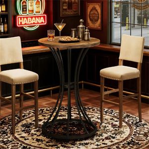 Mesa Redonda de Bar para Café, Cócteles y Horas de Cóctel - Product Image 3