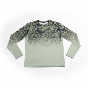Men's Long Sleeve Fishing Shirt Green <b>Camo</b> Print UPF 50 Anti-UV Polyester Pullover <b>Tops</b> Fishing Clothing Sublimation Print - Product Image 4