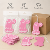 Désodorisant de voiture en papier personnalisé en forme de fantôme avec logo découpé, carte parfumée suspendue, vente en gros