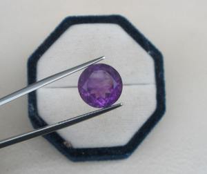 Ametyste africaine naturelle ronde de 12 mm, facettée, pierre précieuse naturelle pour cadeaux, collection, fabrication de bijoux verts certifiés par une tierce partie - Product Image 3