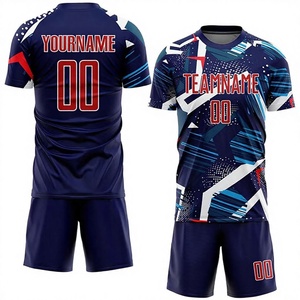 Wholesale Custom Printed Soccer Jersey Set Men's Soccer Uniform Sublimation Breathable Quick Dry Sports Kit with Shorts - Product Image 1