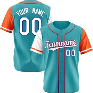 Camiseta de Béisbol Personalizada Verde Naranja de Manga Corta con Botones al Frente, Impresión del Nombre del Equipo, Corte Regular para Hombre, Poliéster para Todas las Temporadas - Product Image 2