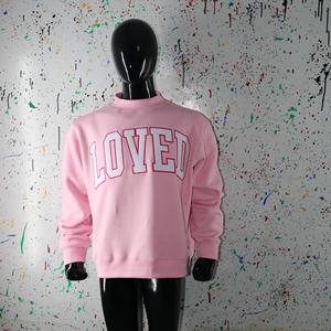 Sudadera LOVED PINK con Cuello Alto, 100% BLANCA, Apliques Bordados, Cuello Ancho, URBAN PRODUCTIONS - Product Image 1