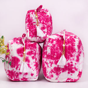 Handmade Cotton Makeup <b>Bags</b> For Storage <b>Travel</b> Toiletry Customized <b>Cosmetic</b> Organizer Pouch Sustainable Waterproof Reusable Set - Product Image 2