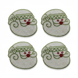 Posavasos de Papá Noel con Cuentas de Vidrio Hechas a Mano 2025, Decoración Festiva Navideña para el Hogar, Regalos y Celebraciones - Product Image 1