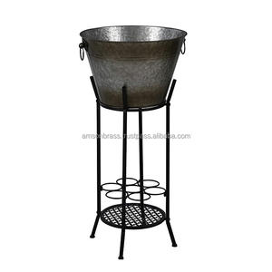 Hammered Wine Tub Customize Party Marvelous Look Metal Iron <b>Champagne</b> Wine <b>Bucket</b> with Stand - Product Image 2