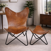 Minimalist Kelebek Sandalye, Ağır Hizmet Tipi Çerçevesi ve Zarif Oturma Odası Dekorasyonu, Salon ve Modern Mekanlar İçin Geniş Oturma Alanına Sahip