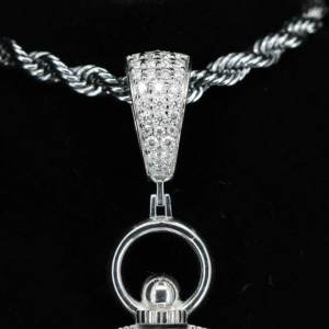 Collar con colgante de brújula moral para hombre, estilo hip hop, con moissanita talla baguette, plata 925 chapada en rodio, dijes temáticos para hombre - Product Image 2