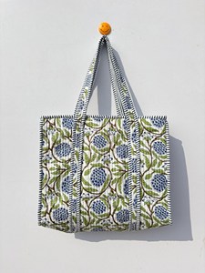 Bolso Tote de Algodón Blanco de Diseño con Bordado Floral Azul, Estilo Bohemio, Abierto por Arriba, para Mujer, para Todas las Temporadas - Product Image 5