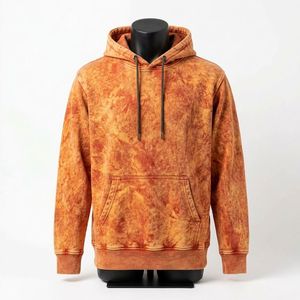 Sudadera con Capucha Oversize con Lavado Ácido, Estilo Urbano Personalizado, de Algodón Pesado, Prenda de Moda Casual - Product Image 1