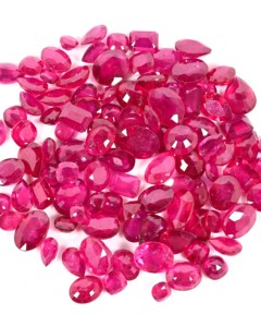 Lot de cabochons chauffés en rubis taille émeraude facettée – Pierres précieuses de rubis rouge en vrac pour la fabrication de bijoux en gros - Product Image 1