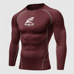 2024 High Quality Breathable <b>Compression</b> <b>Shirt</b> for Men <b>Custom</b> Logo Casual Solid Pattern Long Sleeve with O-Neck - Product Image 5
