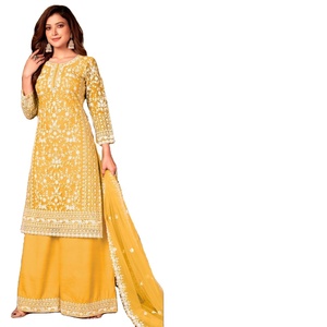 Nuevo Salwar Kameez Dupatta Elegante Bordado en Tela de Red para Mujer, Personalizable, Vestido de Boda Pakistaní Indio para Adultos - Product Image 1