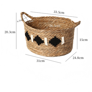 Wholesale Customized Best Quality Handwoven <b>Seagrass</b> <b>Storage</b> <b>Basket</b> with Handles Natural Organizer for Desktop Snack Sundries - Product Image 2