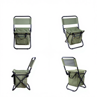 Chaise pliante d'extérieur portable avec sac de rangement pour glace, tissu Oxford, cadre en acier carbone, isolée