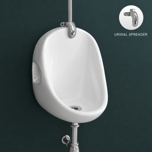 Urinoir mural moderne en céramique de petite taille avec capteur, design écologique, fonctions de nettoyage facile, chasse d'eau par gravité 1,0 GPF - Product Image 3