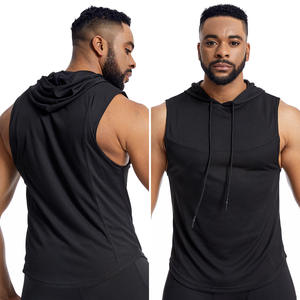 Men Summer Casual Sleeveless Hooded Lightweight Jersey Fabric Gym <b>Workout</b> <b>Hoodie</b> Fitness Sports Wear Breathable Training Running - Product Image 5