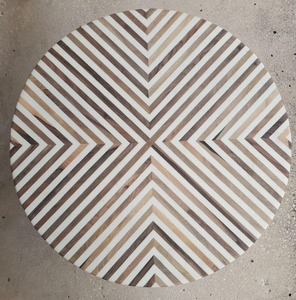 Table de salle à manger moderne en bois d'acacia et résine, design artistique, étanche, table basse pour salon, mariage, anniversaire, Diwali - Product Image 3