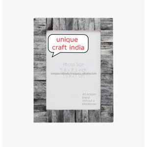 กรอบรูปไม้ทำมือ ลายเชฟรอนสีดำและสีงาช้าง ดีไซน์เรขาคณิตโดดเด่น สำหรับตั้งโชว์บนโต๊ะ ตกแต่งบ้านสไตล์โมเดิร์น - Product Image 3