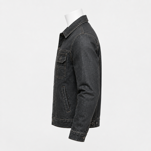 Chaqueta Vaquera de Mezclilla con Lavado Ácido, Corte Ajustado y Ecológica de AGNI INDUSTRY con Logotipo Personalizado para Hombre, con Múltiples Bolsillos, Abrigo Casual de Invierno - Product Image 1