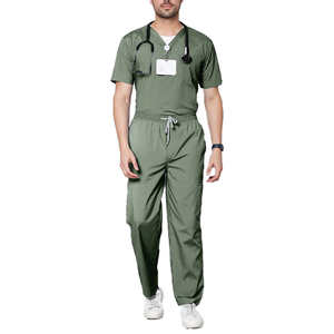 Ensembles de blouses médicales ajustées pour hommes 2026, extensibles, à séchage rapide, uniformes d'hôpital, avec logo personnalisé, en Spandex - Product Image 1
