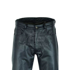 Premium Men Leather <b>Pants</b> Straight Cut Lightweight Slim Fit Casual Breathable Eco-Friendly Soft Durable Comfortable Street Trend - Product Image 6