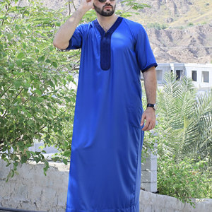 Haya Custom Islamic <b>Thobe</b>-OEM Manufacturer High Quality Polyester Fabric Spring Anti-Shrink Anti-Static Stand Collar Long - Product Image 5