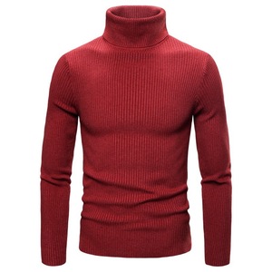 Men's Turtleneck <b>Sweater</b> with Igh Elastic Base Shirt and Long Sleeve Knitwear - Product Image 2