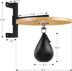 Plataforma para saco de boxeo de madera maciza con soporte ajustable y giros para entrenamiento de boxeo y ejercicios. - Product Image 2