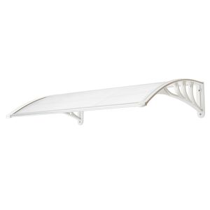 Copertura Antipioggia per Porte e Finestre, Protezione per Grondaie 100x80cm, Trasparente Bianco con Supporto - Product Image 5