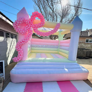 Château sautant gonflable populaire blanc Kids Indoor Soft Play Equipment Ball Pit Daisy Bounce House - Product Image 4