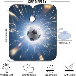Cape de Coiffure Professionnelle Imperméable en Polyester pour Barbier et Salon, Personnalisable par Sublimation, Fermeture au Cou, Noire - Product Image 6