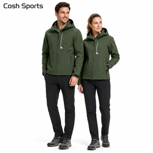 Chaqueta Impermeable de Softshell para Hombre y Mujer, Chaqueta de Invierno con Capucha y Forro Polar para Uso Casual - Product Image 1
