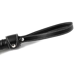 SPALL JP SPORTS SJS-HF-0032 Fouet d'entraînement pour chevaux en cuir de vachette premium noir de 77 cm avec poignée en cuir PU et pompon - Product Image 6