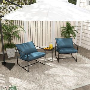 Paquete de 2 Sillas de Descanso para Uso en Exteriores, Estructura Metálica Resistente a la Oxidación con Asiento Acolchado y Cojines Suaves, Capacidad de 330 Libras - Product Image 2