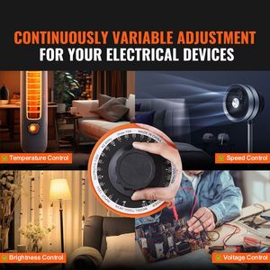 Trasformatore Automatico Variabile 2000VA, 15.3 Amp, Ingresso 110V, Regolatore di Tensione AC 0-130V, Alimentatore con 4 Fusibili Extra - Product Image 1