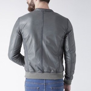 Men's Oversized Leather Jacket Relaxed Fit with <b>Drop</b> Shoulder Thin Soft Inner Lining Medium Length Relaxing Style jacket for men - Product Image 3